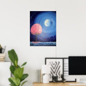 Moonlit Cherry Blüten Poster (Heimbüro)