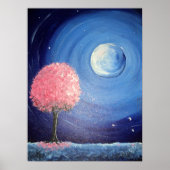 Moonlit Cherry Blüten Poster (Vorne)
