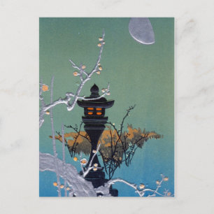 Moonlit Chochin Postcard Reproduktion Postkarte