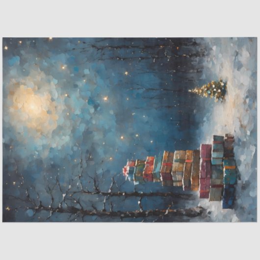 Moonlit Christmas Forest | Stacked Gifts Winter  Seidenpapier (Vorderseite)