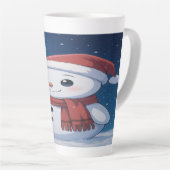 Moonlit Christmas Magic: Kawaii Snowman Milchtasse (Rechte Ecke)