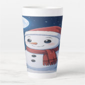  Moonlit Christmas Magic: Kawaii Snowman  Milchtasse (Vorderseite)