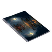 Moonlit City Skyline Reflection Notebook Notizblock (Rechte Seite)
