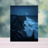 Moonlit Cliffs - ruhige Sicht auf den Mitternachts Acrylschild (Neutral)