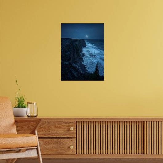 Moonlit Cliffs - ruhige Sicht auf den Mitternachts Poster (Wohnzimmer 2)