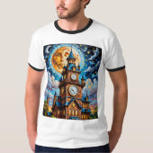 Moonlit Clock Tower Fantasy Art Tshirt (Vorderseite)