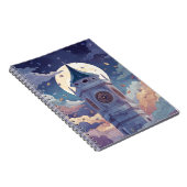 Moonlit Clock Tower Fantasy Sky Notebook Notizblock (Rechte Seite)