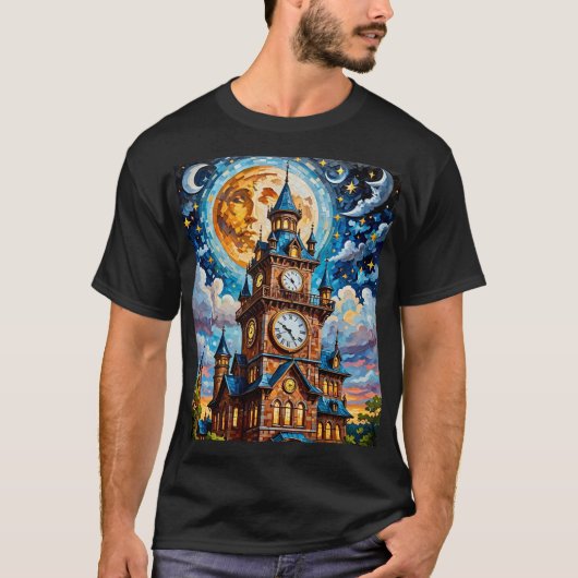 Moonlit Clocktower Mosaik Dream T-Shirt (Vorderseite)
