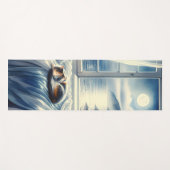 Moonlit Coastal Bedroom with Sleeping Cat Yogamatte (Vorderseite (Horizontal))
