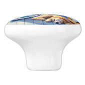 Moonlit Coastal Porch mit Hund & Ocean View Keramikknauf (Seitenansicht)