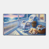 Moonlit Coastal Porch mit Hund & Ocean View Schreibtischunterlage (Vorderseite)