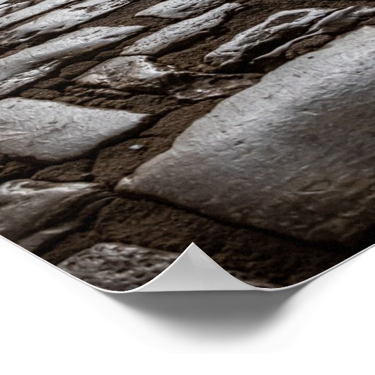 Moonlit Cobblestones Poster (Ecke)