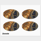 Moonlit Companions – Halloween Night Ovaler Aufkleber (Blatt)