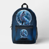 Moonlit Crystal Fox – Guardian of Silent Dreams.  Bedruckter Rucksack (Vorderseite)
