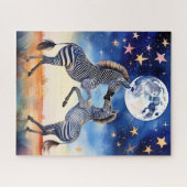 Moonlit Dance Zebras in Love Puzzle (Horizontal)