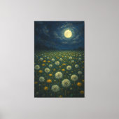 Moonlit Dandelion Meadow Leinwanddruck (Vorderseite)