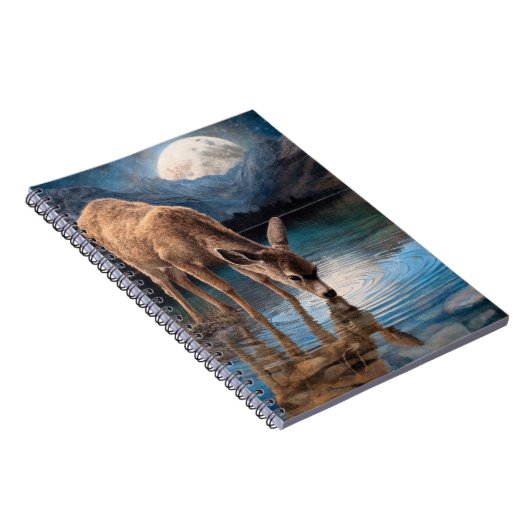 Moonlit Deer Mountain Notebook Notizblock (Rechte Seite)
