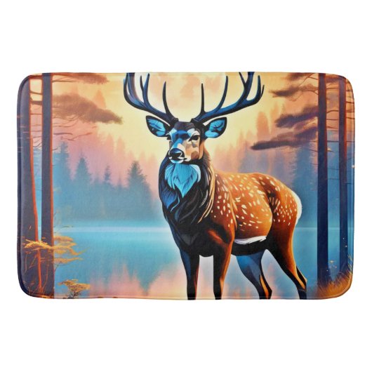 Moonlit Deer Stance Badematte (Vorderseite)