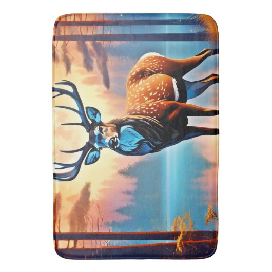 Moonlit Deer Stance Badematte (Vorderseite Vertikal)