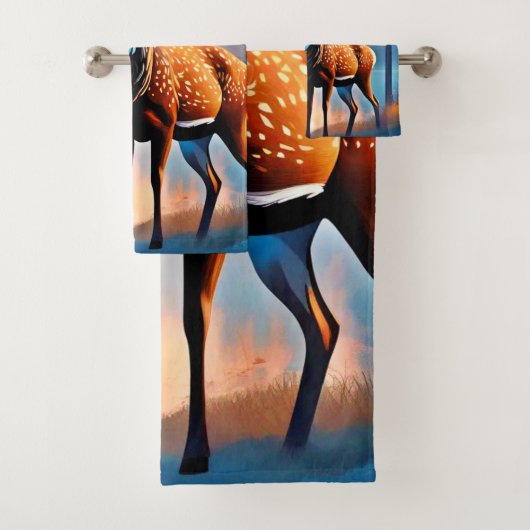 Moonlit Deer Stance Badhandtuch Set (Insitu)
