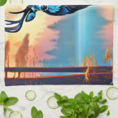 Moonlit Deer Stance Geschirrtuch (Gefaltet)