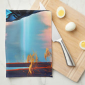 Moonlit Deer Stance Geschirrtuch (Viertel Falte)