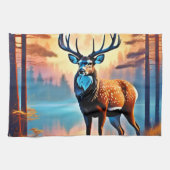 Moonlit Deer Stance Geschirrtuch (Horizontal)