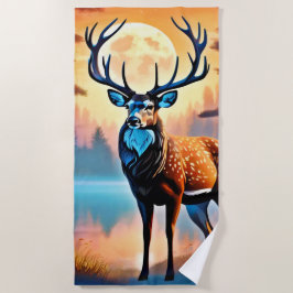 Moonlit Deer Stance Strandtuch