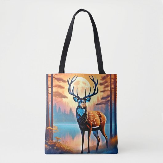 Moonlit Deer Stance Tasche (Vorderseite)