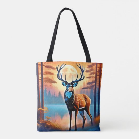 Moonlit Deer Stance Tasche (Rückseite)