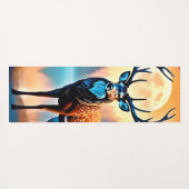 Moonlit Deer Stance Yogamatte (Rückseite (Horizontal))
