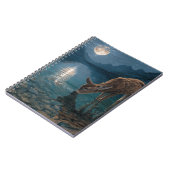 Moonlit Deer Tranquil Lake Notebook Notizblock (Linke Seite)