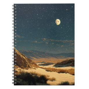 Moonlit Desk Starry Night Notebook Notizblock