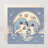 Moonlit Dolphin Liebe Card Feiertagskarte (Vorne/Hinten)