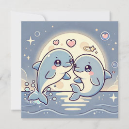 Moonlit Dolphin Liebe Card Feiertagskarte