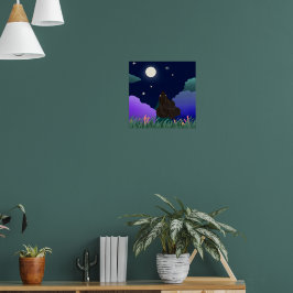 Moonlit Dreamer Girl Poster 