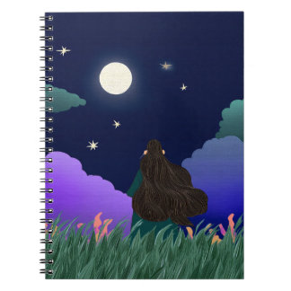 Moonlit Dreamer Girl Spiral Notebook Notizblock