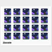Moonlit Dreamer Girl Square Sticker (Blatt)