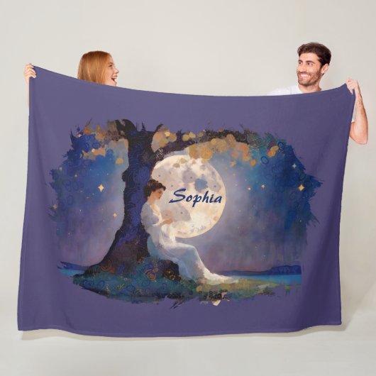 Moonlit Dreamer - Serene Night Sky Fleecedecke (Beispiel)