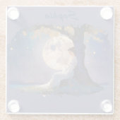 Moonlit Dreamer - Serene Night Sky Glasuntersetzer (Rückseite)