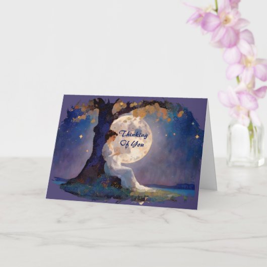 Moonlit Dreamer - Serene Night Sky Karte (Orchidee)