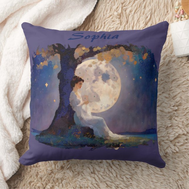 Moonlit Dreamer - Serene Night Sky Kissen (Decke)