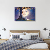 Moonlit Dreamer - Serene Night Sky Leinwanddruck (Insitu (Schlafzimmer))
