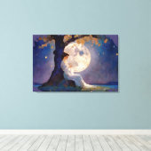Moonlit Dreamer - Serene Night Sky Leinwanddruck (Insitu (Holzboden))