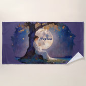 Moonlit Dreamer - Serene Night Sky Strandtuch (Vorderseite)