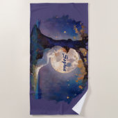 Moonlit Dreamer - Serene Night Sky Strandtuch (Vorderseite)