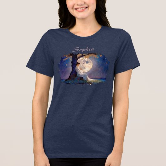 Moonlit Dreamer - Serene Night Sky Tri-Blend Shirt (Vorderseite)