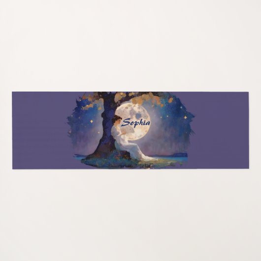 Moonlit Dreamer - Serene Night Sky Yogamatte (Rückseite (Horizontal))