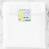 Moonlit Dreams Baby Dusche oder neue Babyaufkleber Quadratischer Aufkleber (Tasche)