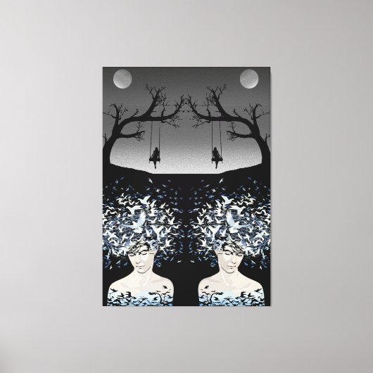 Moonlit Dreams: Freiheit und Einsamkeit Leinwanddruck (Vorderseite)